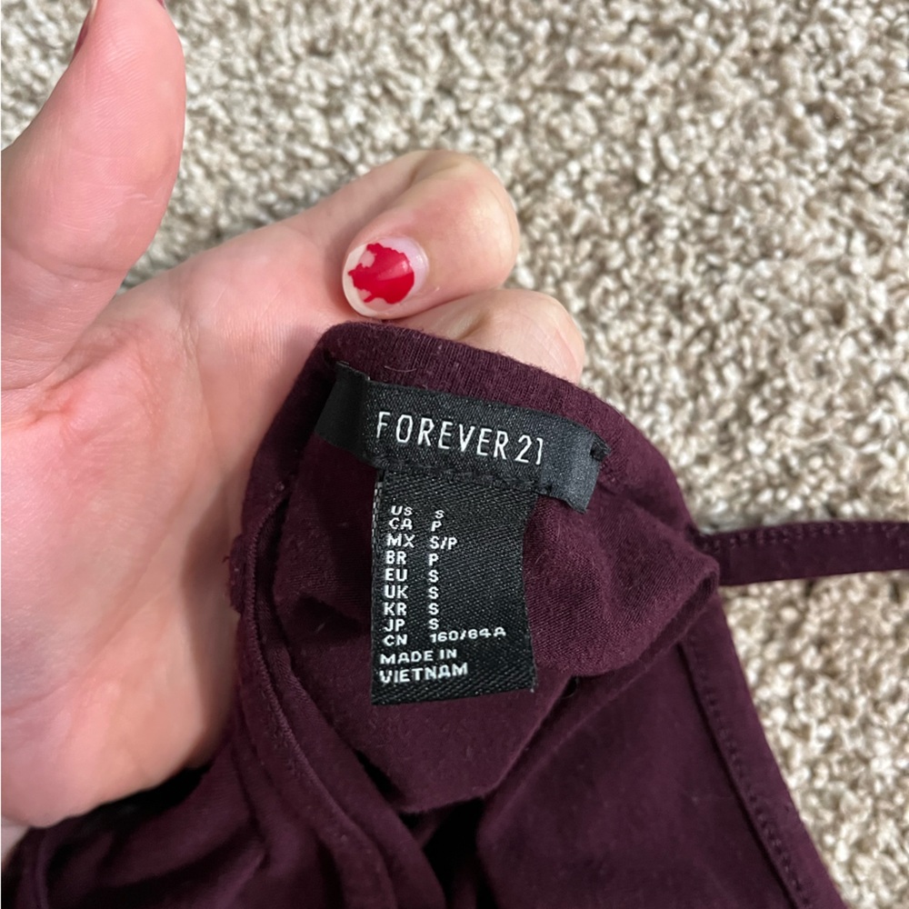 Forever 21 Maroon Crop Cami - Picture 3 of 3